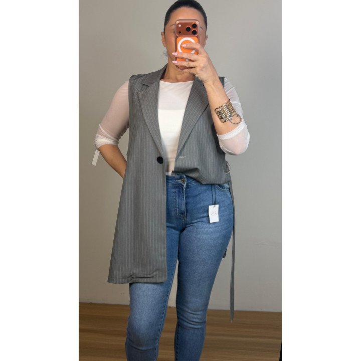CHALECO LINE GRIS