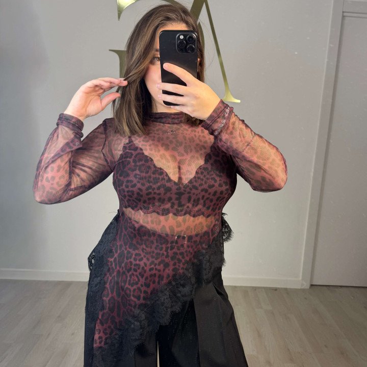 LENCERA SHEER LEOPARDO